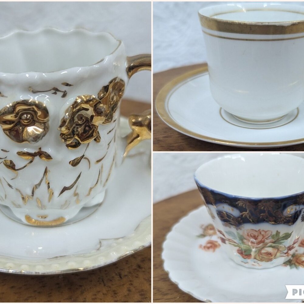 Demitasse Teacups and Saucers – 3 Pretty sets